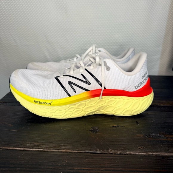 New Balance White and Yellow Athletic Shoes - Picture 3 of 11